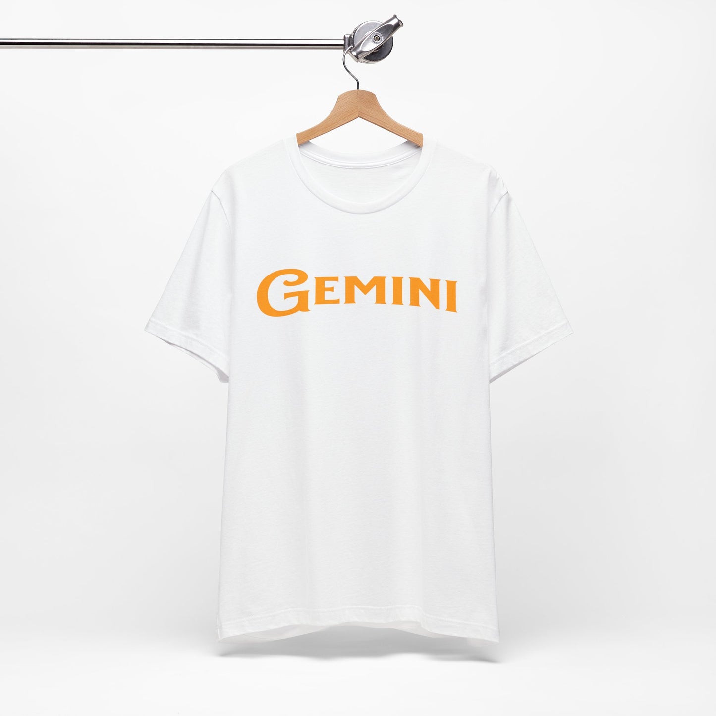 Gemini Zodiac Tee — Bold Orange/Gold Astrology Shirt