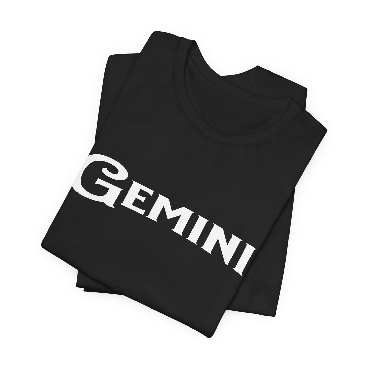 Gemini Tee — 'Gemini' Black River Font Zodiac T-Shirt