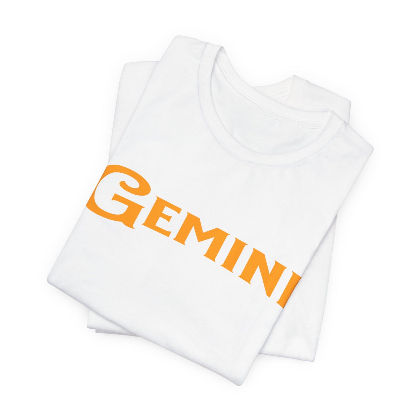 Gemini Zodiac Tee — Bold Orange/Gold Astrology Shirt