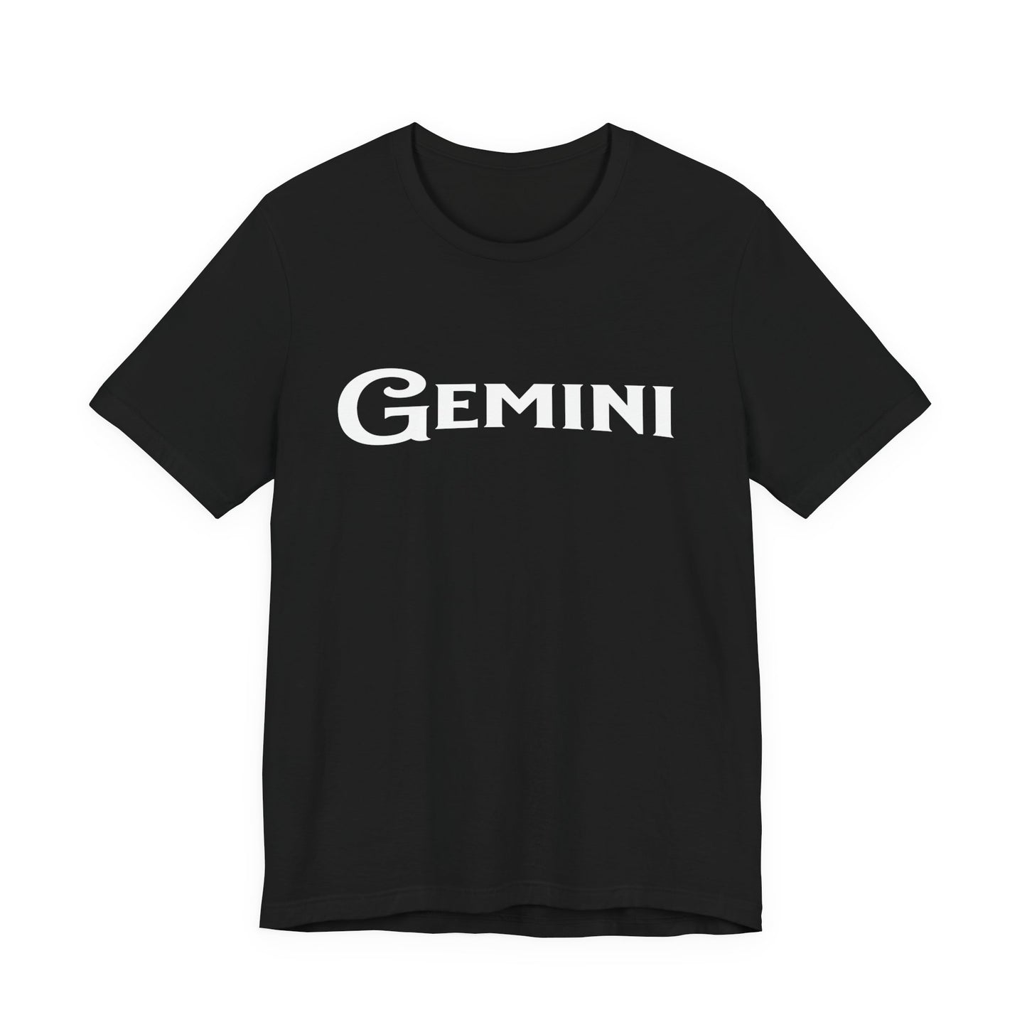 Gemini Tee — 'Gemini' Black River Font Zodiac T-Shirt