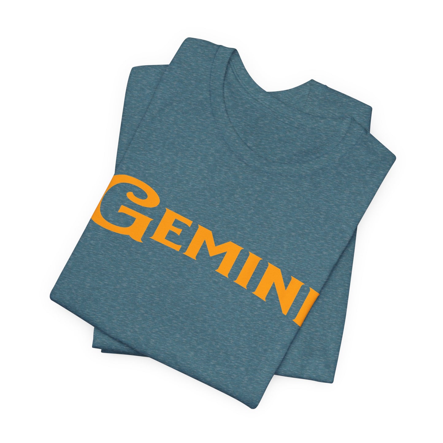 Gemini Zodiac Tee — Bold Orange/Gold Astrology Shirt