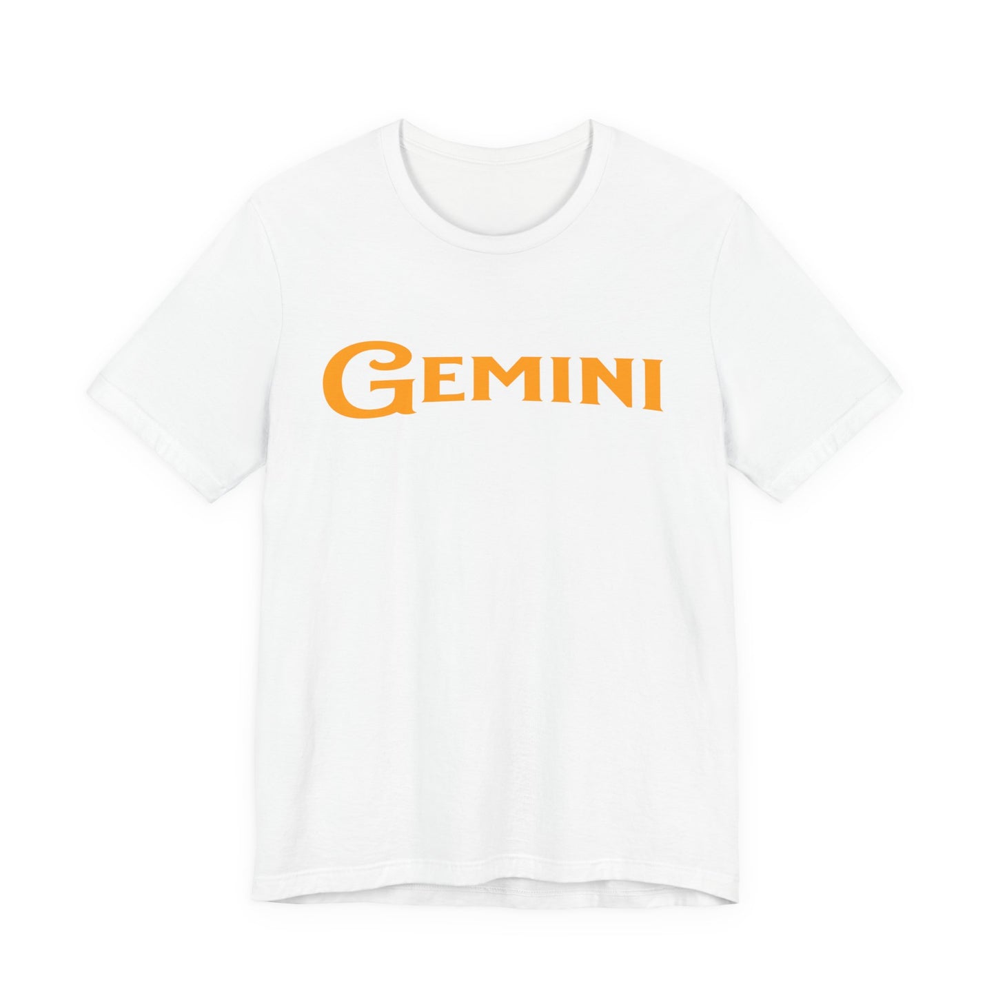 Gemini Zodiac Tee — Bold Orange/Gold Astrology Shirt