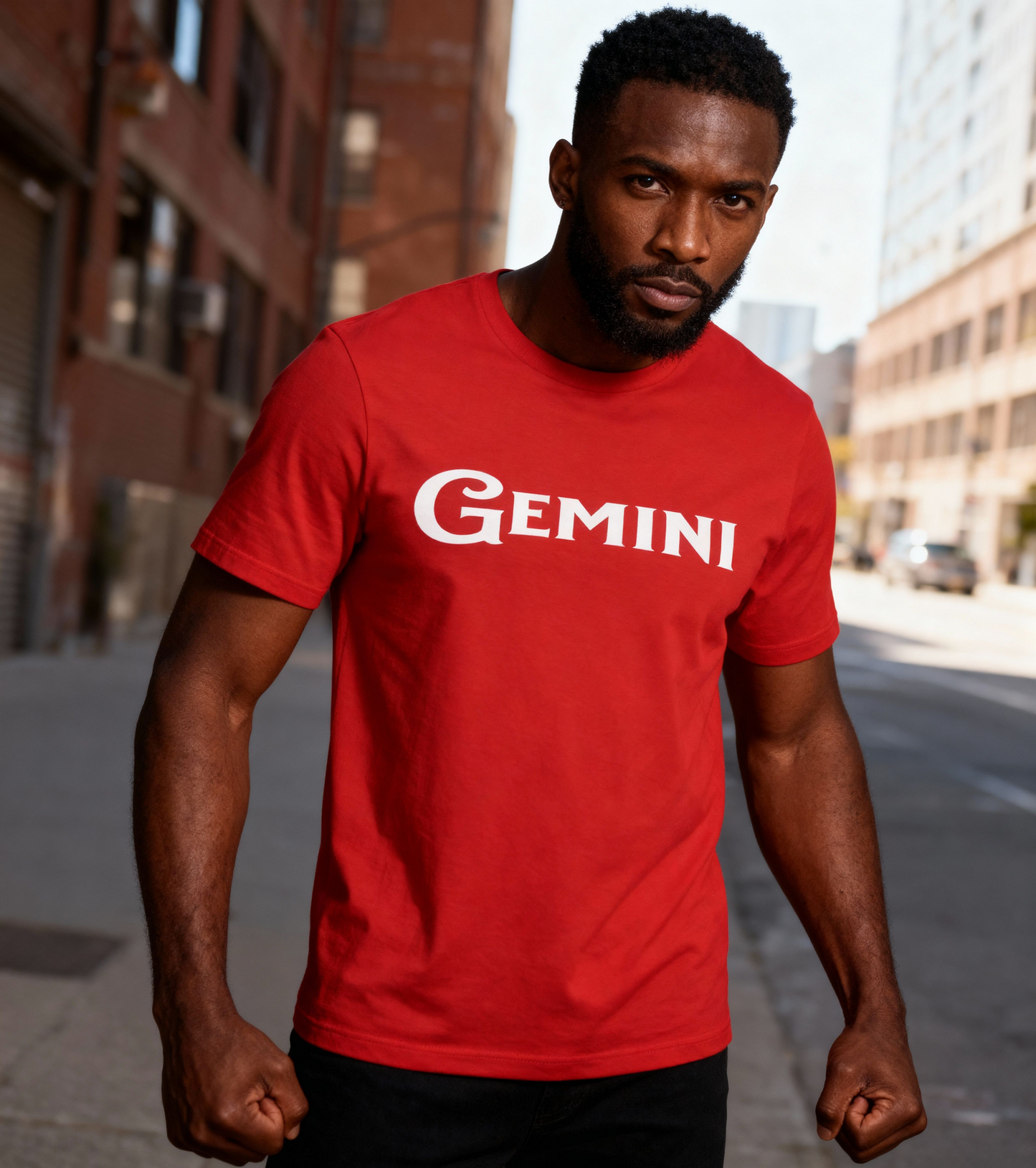 Gemini Tee — 'Gemini' Black River Font Zodiac T-Shirt